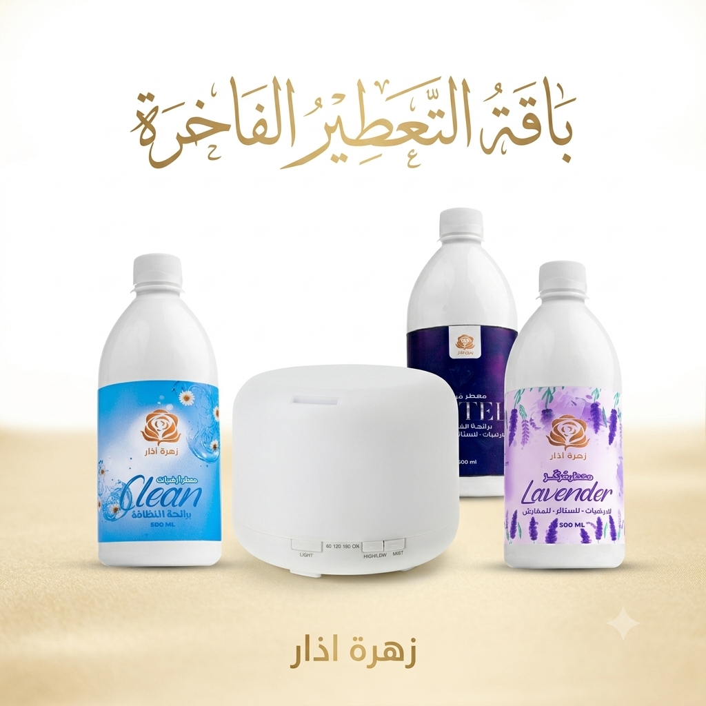 زهرة اذار | باقة التعطير الفاخرة - جهاز 500 مل + 3 عطور مركزة